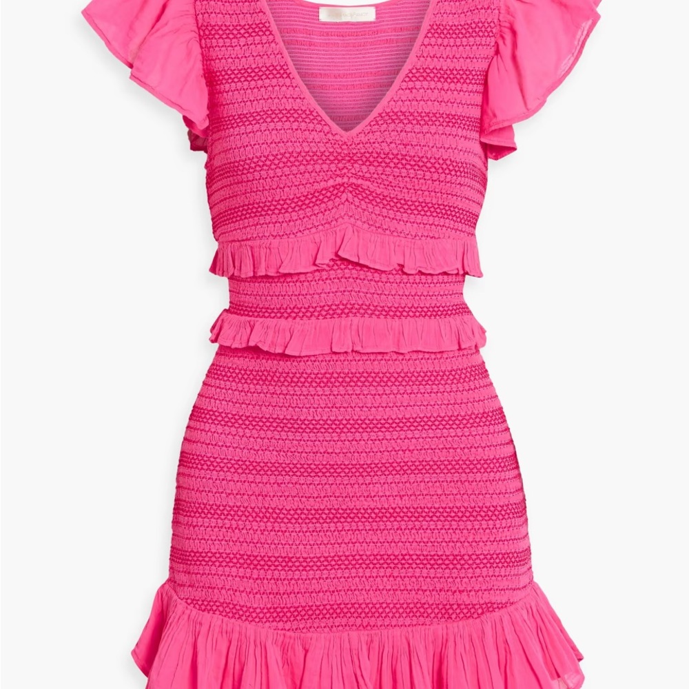 LoveShackFancy Vibrant Pink Textured Knit Top